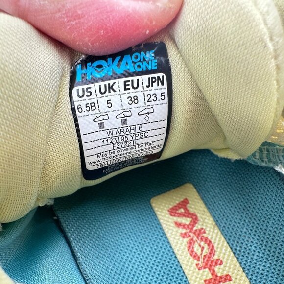 Hoka One One Arahi 6 Women Size 6.5B 1123195-YPSC Yellow Pear Sweet Corn Shoes - Picture 10 of 13